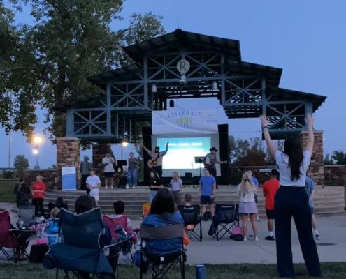 Hillcrest Platte County Transitional Housing Worship Night Christian Nonprofit Volunteer EH Young Memorial Park Amphitheater